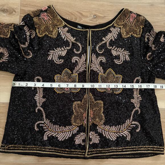 Zara Embroidered Beaded Sequin Cape Jacket 6895/912 S - Picture 4 of 12